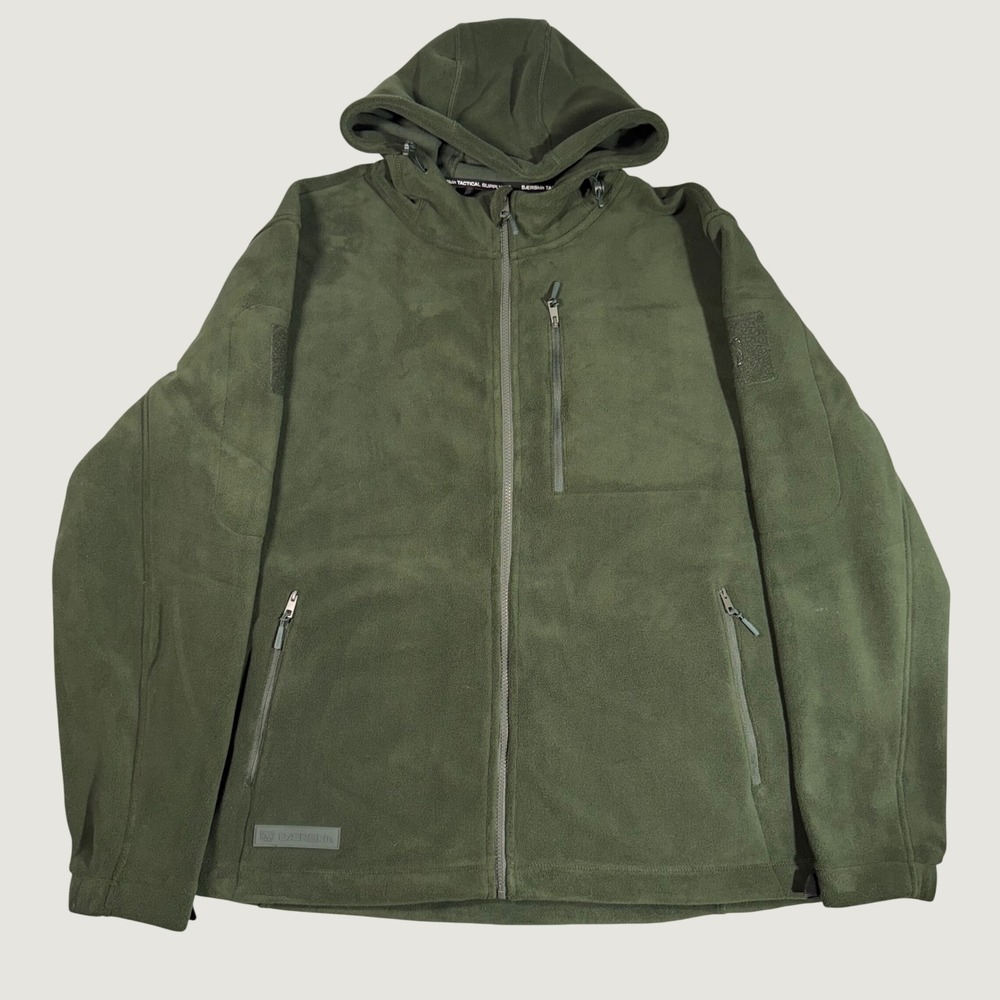 Baerskin Tactical Hoodie Mens XL Olive Green Gorpcore Fleece Jacket